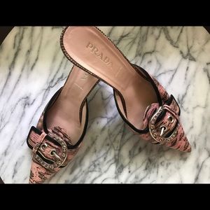 Prada snakeskin kitten heels